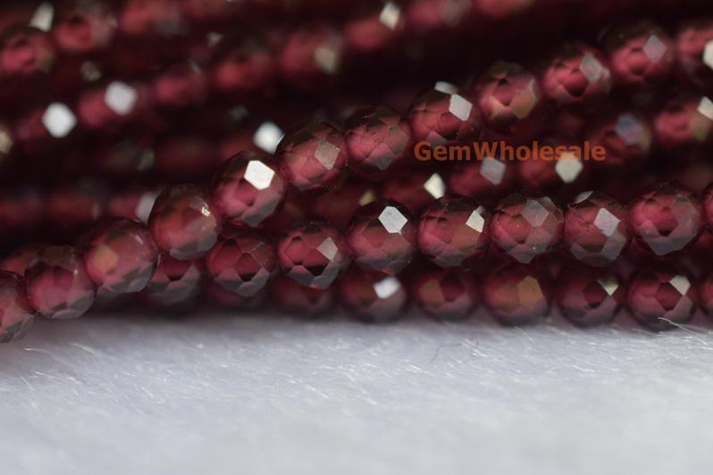 Garnet - Round faceted- beads supplier