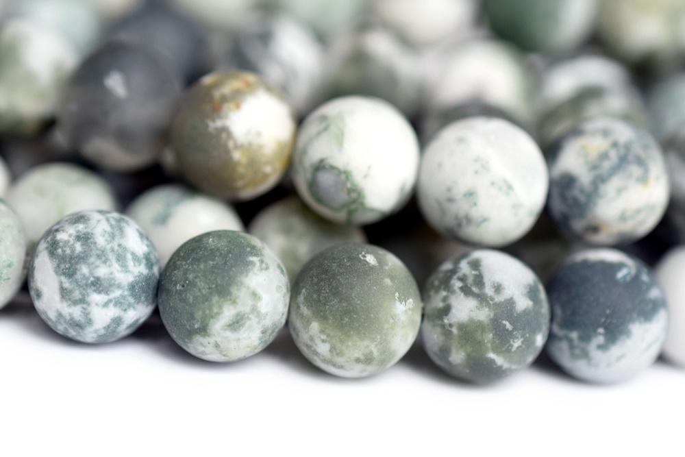 15.5" natural 6mm/8mm/10mm/12mm green tree Agate Round beads Gemstone