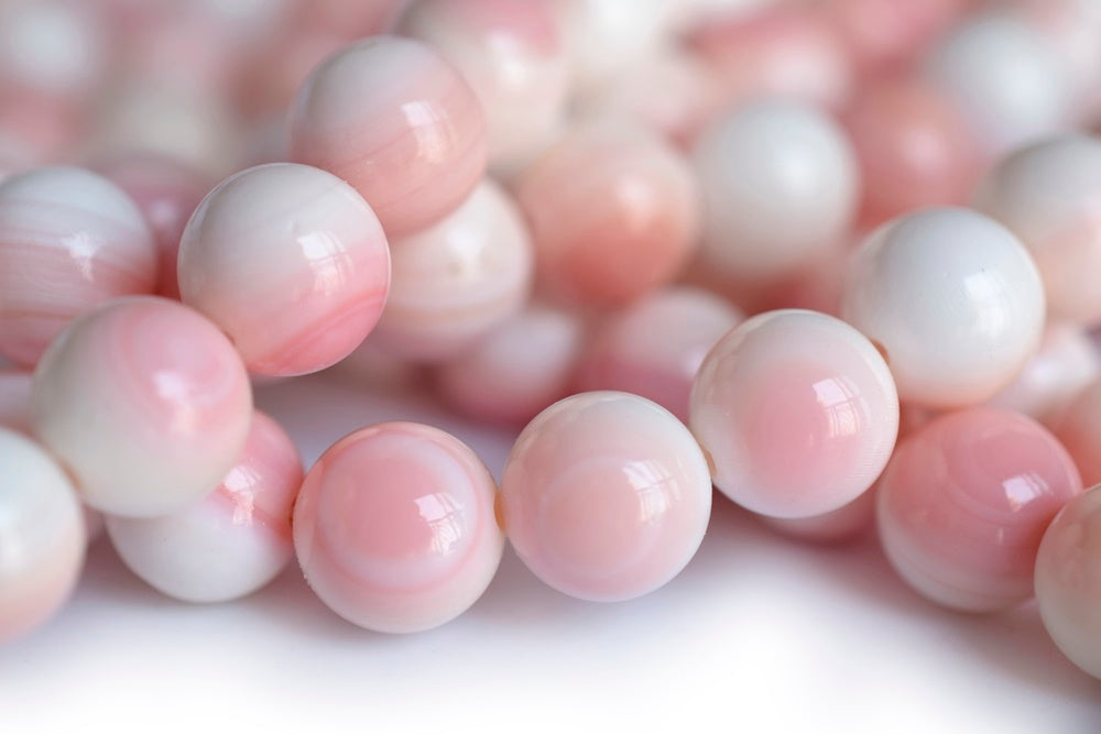 18PCS AA Natural Blush Pink Queen Conch shell 10~11mm round Beads