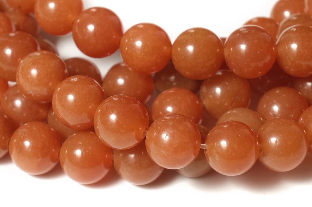 15.25" Natural red aventurine 8mm/10mm round beads, red orange gemstone