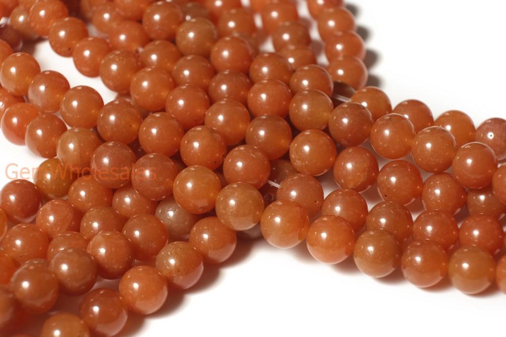 15.25" Natural red aventurine 8mm/10mm round beads, red orange gemstone