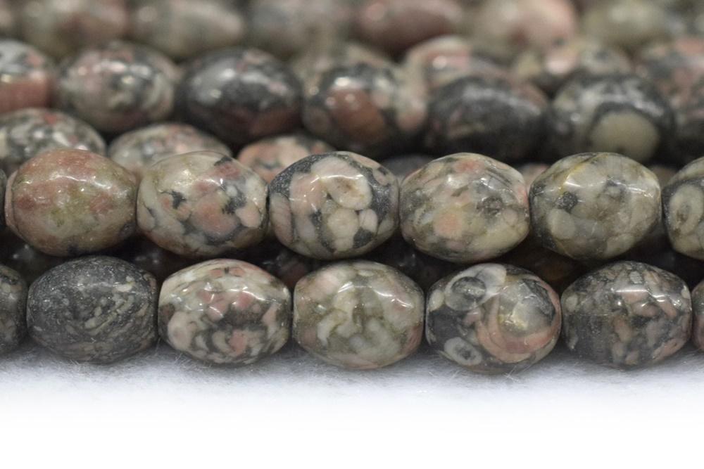15.5" 8x10mm brown lily jade olive beads gemstone