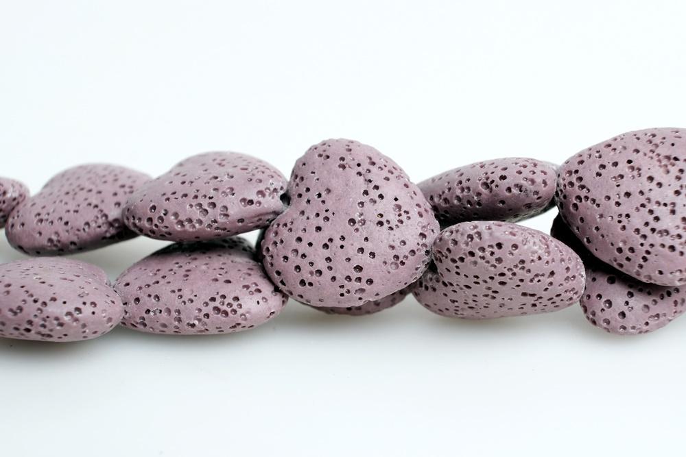 15.5" 20mm/28mm purple Lava Heart Gemstone pendant