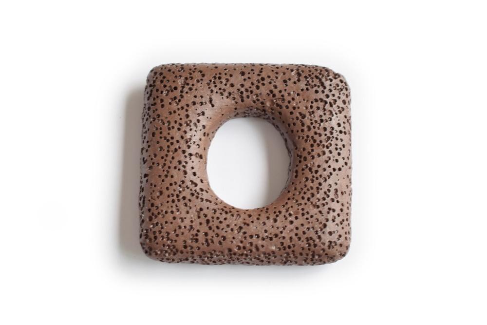 4PCS 45mm brown Lava Donut Gemstone pendant