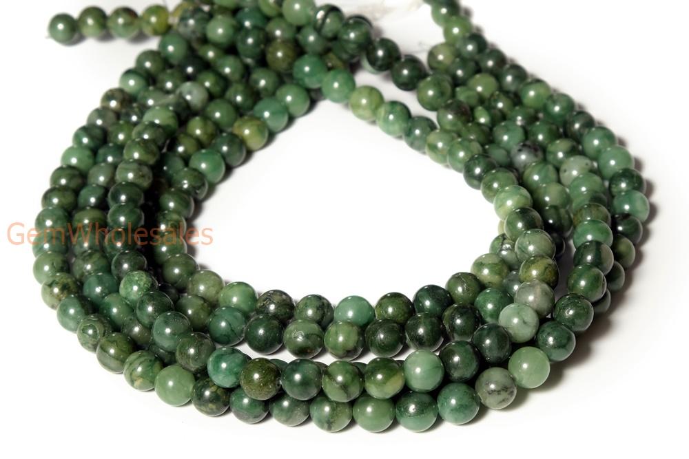 15.5" Natural African green jasper 6mm/8mm/10mm/12mm round beads
