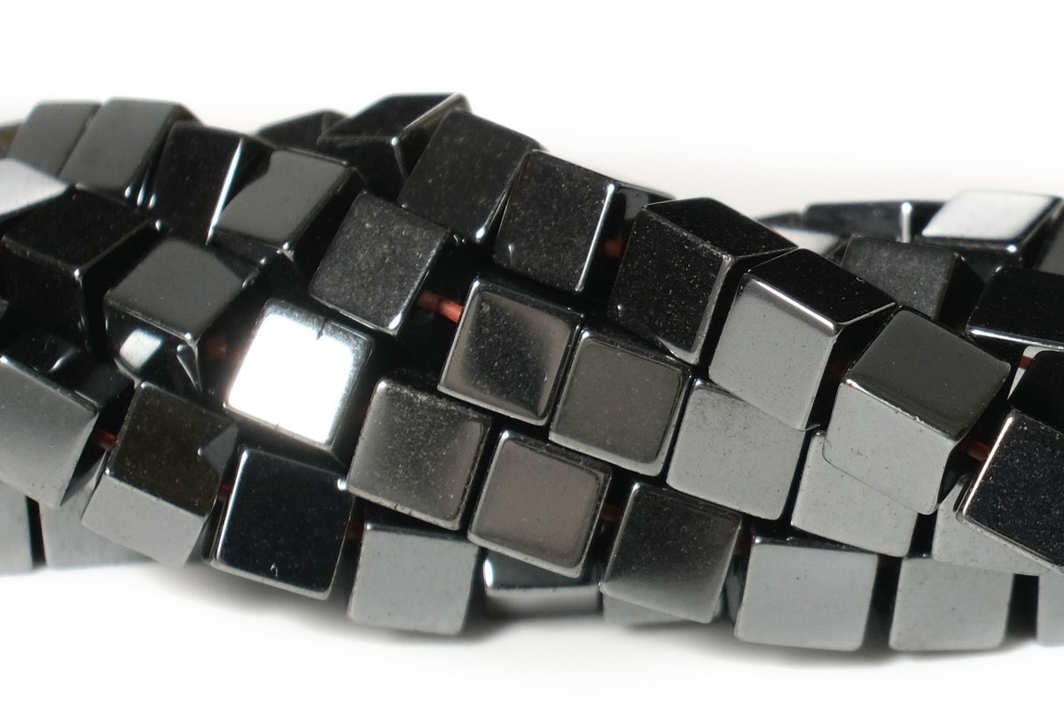 15.5" Natural Hematite stone cubic beads 3mm/4mm/6mm/8mm