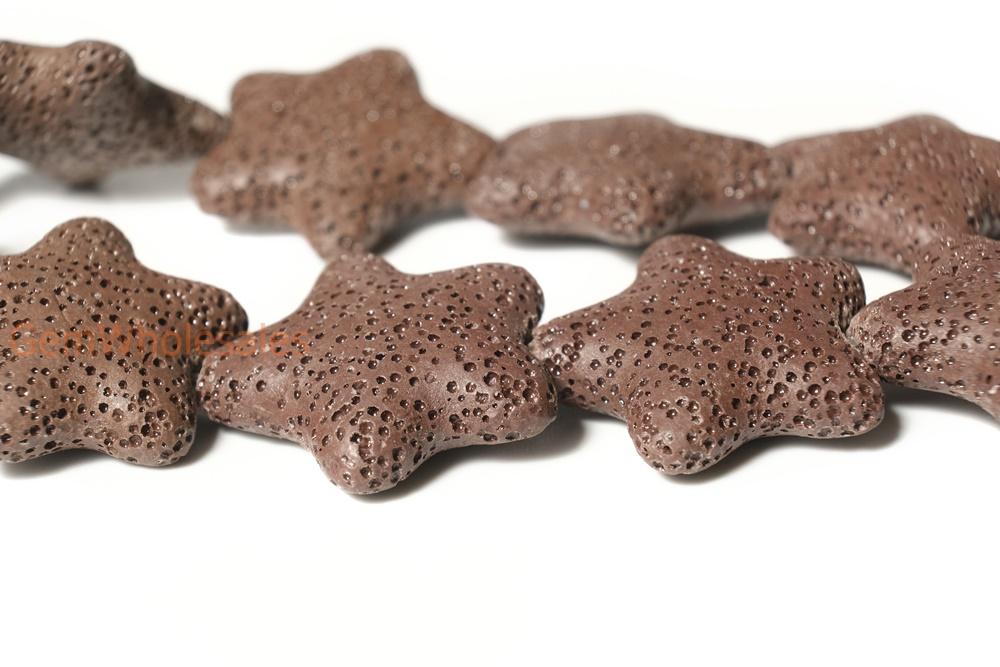 25mm brown Lava starfish Gemstone pendant