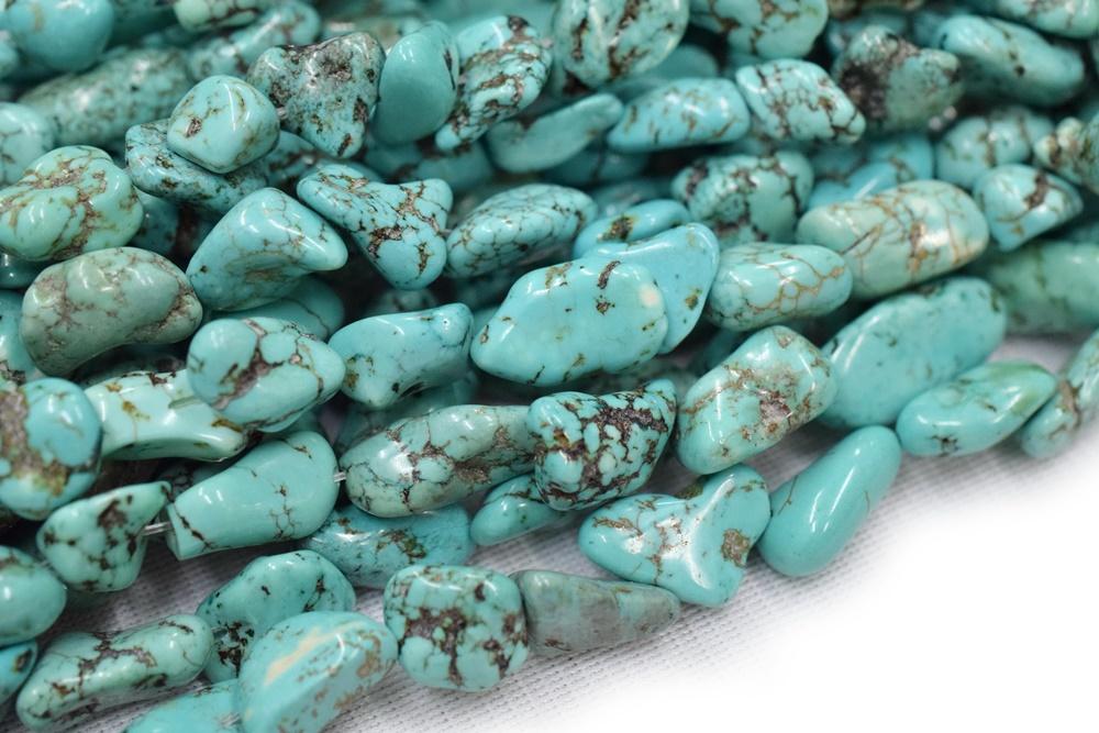 15.5" Blue howlite stone nugget ~8~12x12~18mm beads
