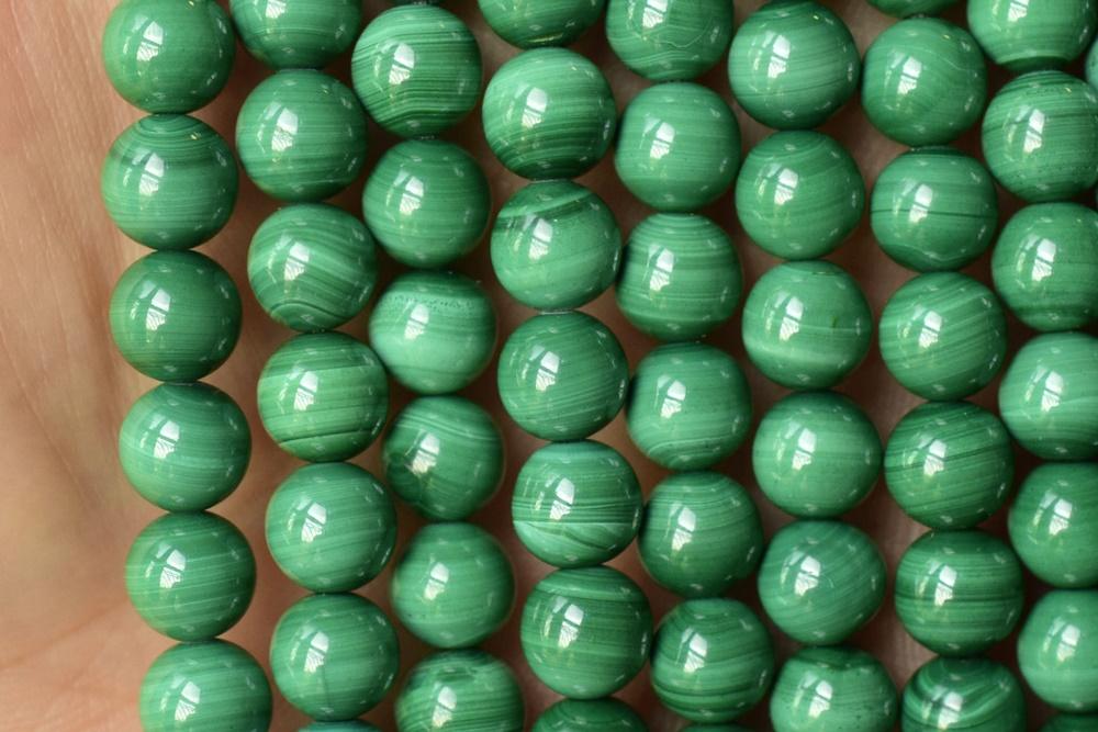 15.5" A 6mm Natural malachite round beads,Green gemstone