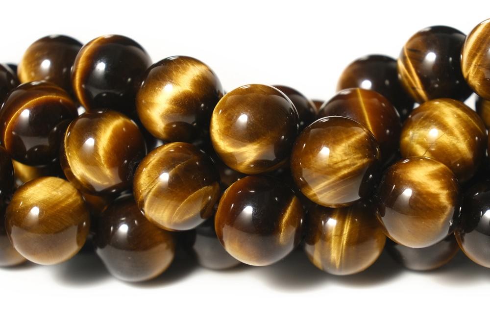 15.5" 4mm/6mm/8mm AA quality Natural yellow tiger eye round beads