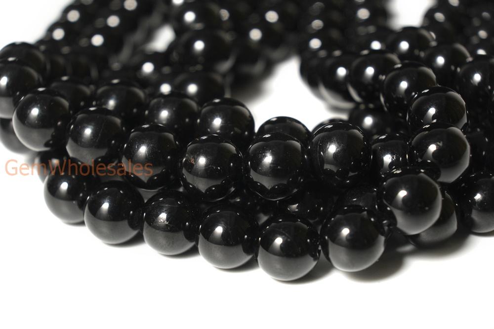 15.5" 6mm/8mm/10mm/12mm natural Black Tourmaline stone round beads
