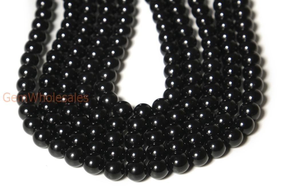 15.5" 6mm/8mm/10mm/12mm natural Black Tourmaline stone round beads