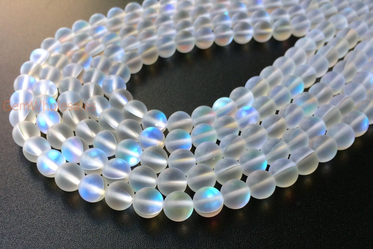 Natural Blue Rainbow Moonstone Round Beads 4mm 6mm 8mm 10mm 11mm 12mm –  Intrinsic Trading