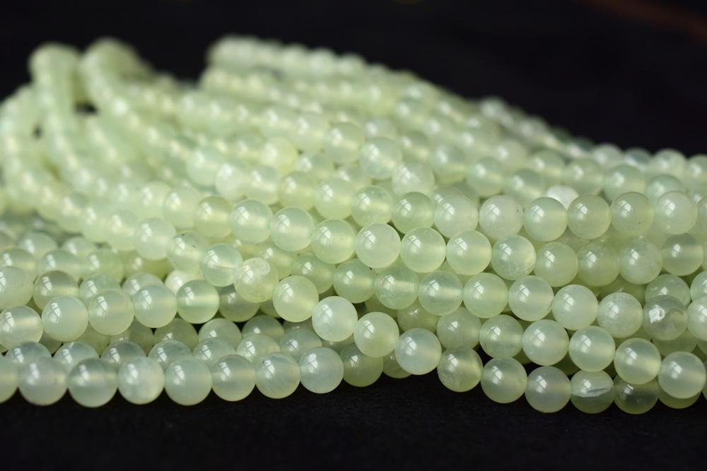 15.5“ 8mm Natural green new jade Round gemstone beads