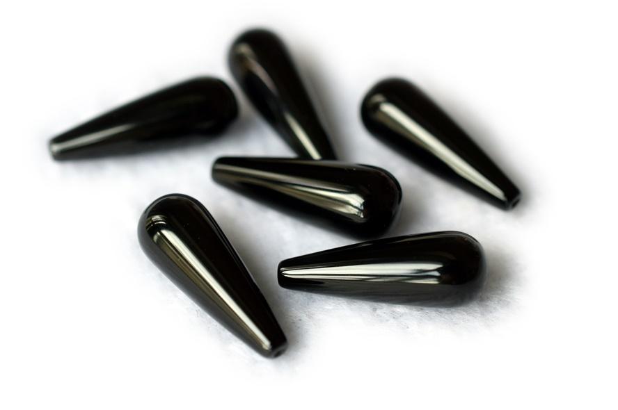 Black Agate - Teardrop- beads supplier