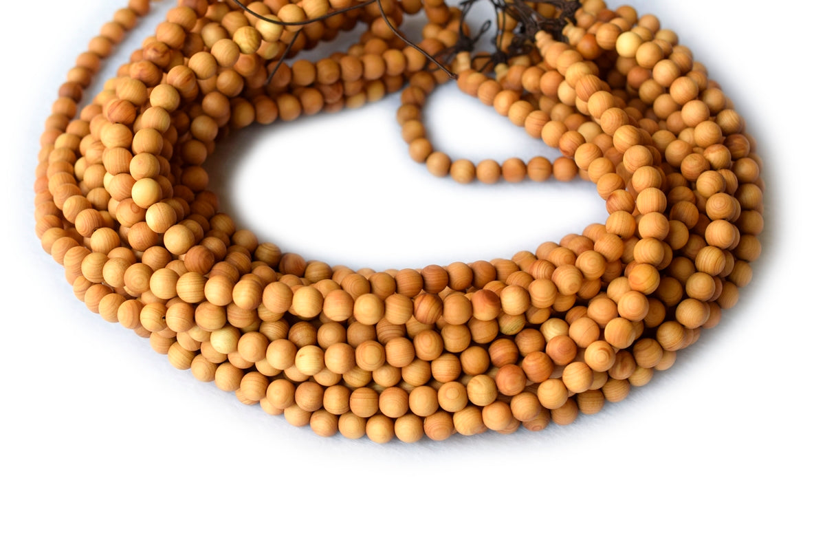108 pcs 6mm light Fragrant Cypress wood Beads, natural Mala Beads
