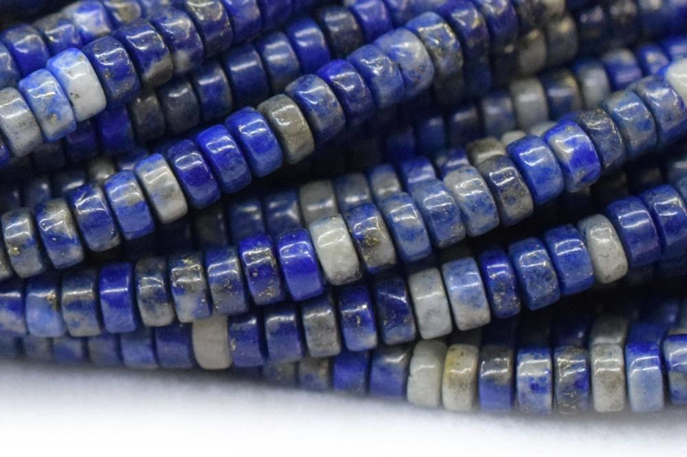 15.5" 2x4mm Natural blue Lapis lazuli stone Heishi gemstone beads
