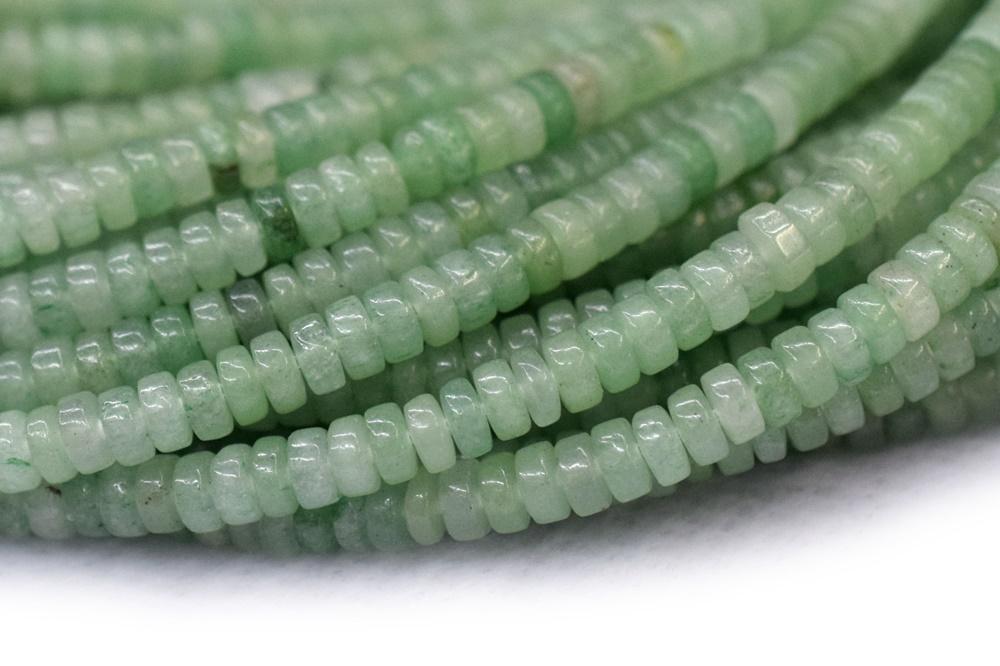 15.5" 2x4mm Natural green aventurine Heishi gemstone jewelry beads