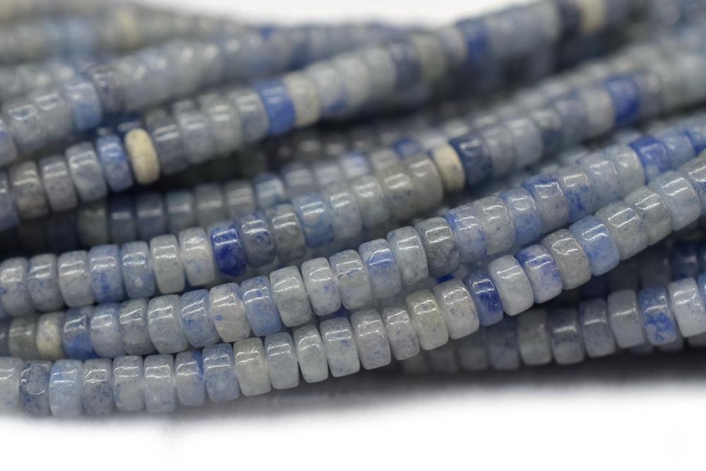 15.5" 2x4mm Natural blue aventurine Heishi gemstone jewelry beads