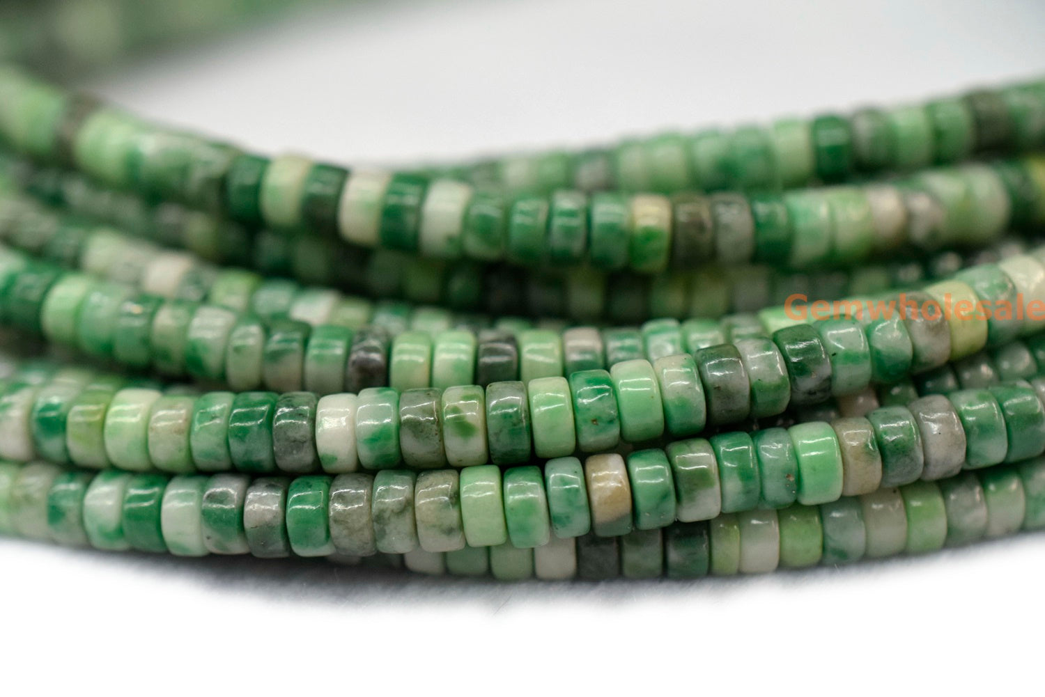 Qinghai Green Jasper - Heishi- beads supplier