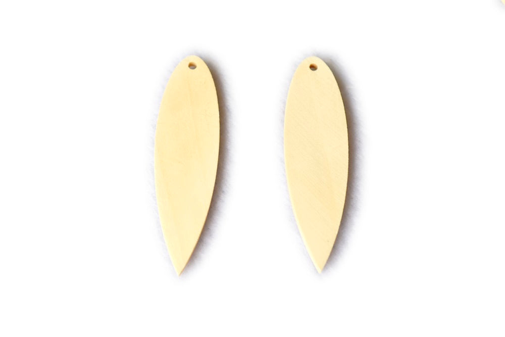 10pcs 55x15mm Natural Wood flat teardrop pendant, wooden earring accessory