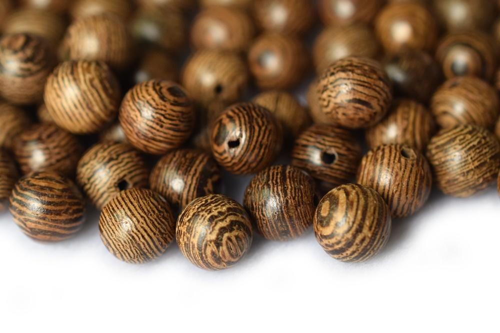 50pcs 6mm wenge wood/tiger grain wood round beads