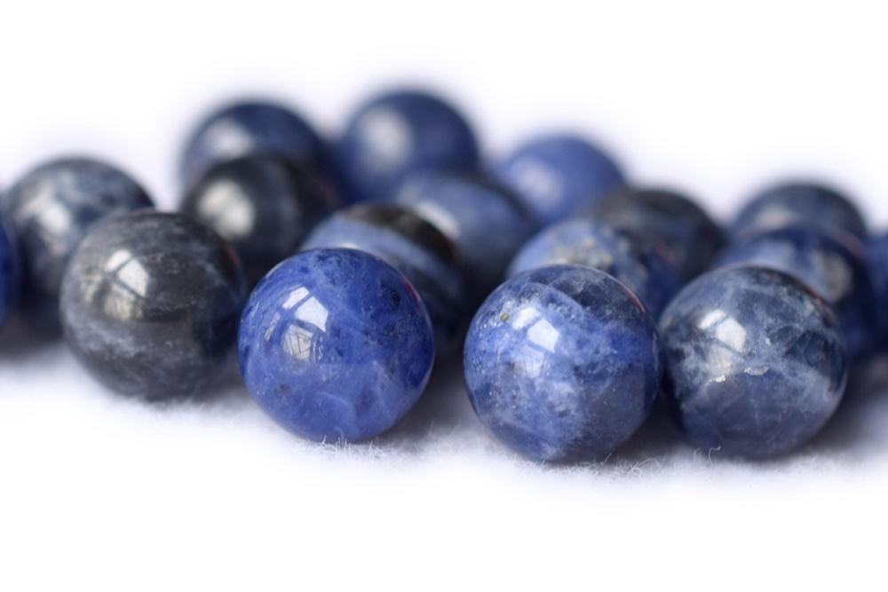 10pcs 8mm Natural blue sodalite undrilled round single stone beads