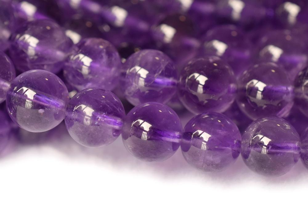 15.5" 8mm AA natural amethyst round beads, middle purple crystal quartz