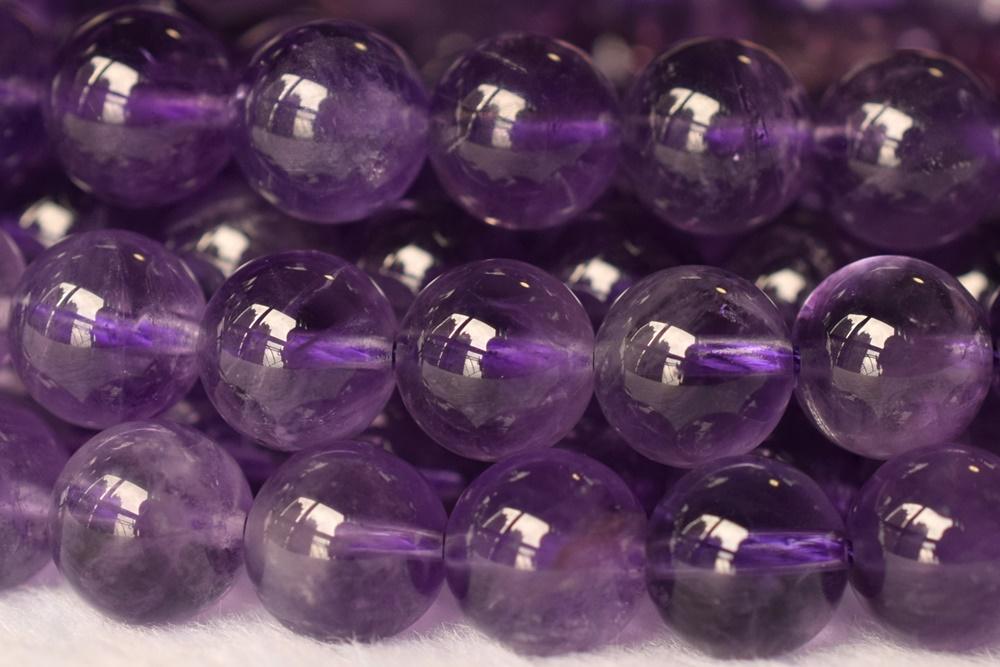 15.5“ 10mm AA natural amethyst round beads, middle purple crystal quartz