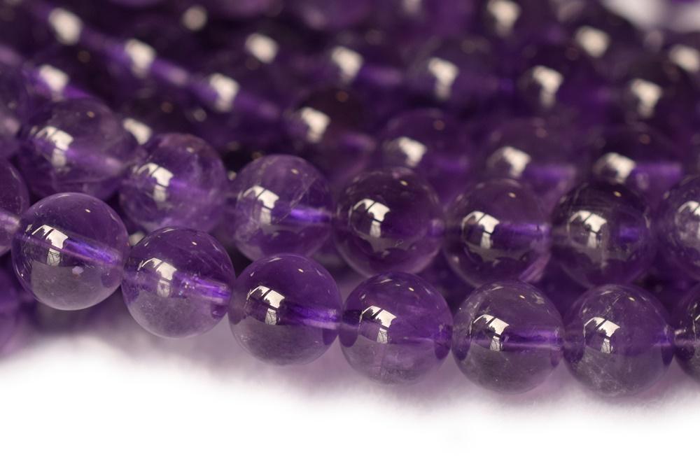 15.5" 6mm AA natural amethyst round beads, middle purple crystal quartz