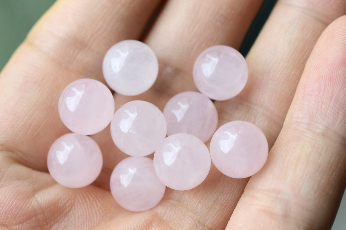 10pcs 10mm Natural Rose quartz undrilled round single crystal beads