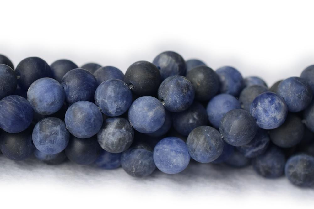 15.5" 6mm natural matte/frosted blue sodalite semi precious stone round beads