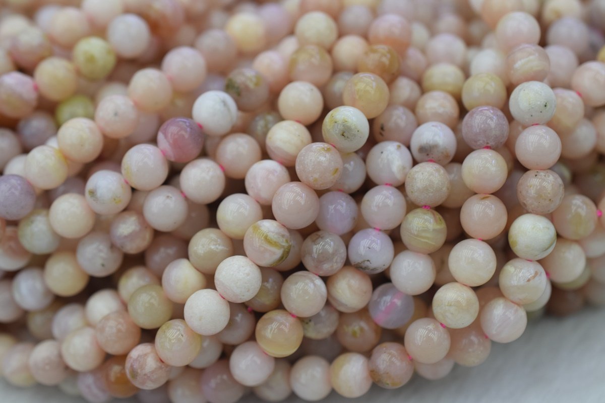 15.5" 6mm Natural Pink opal round beads, pink gemstone/semi-precious stone A
