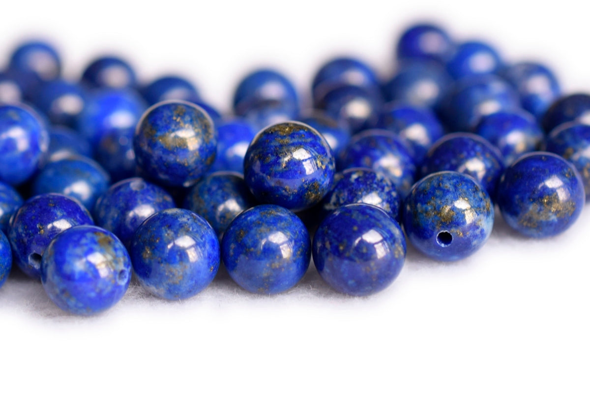 10pcs 10mm natural genuine Lapis lazuli stone round beads half hole drilled