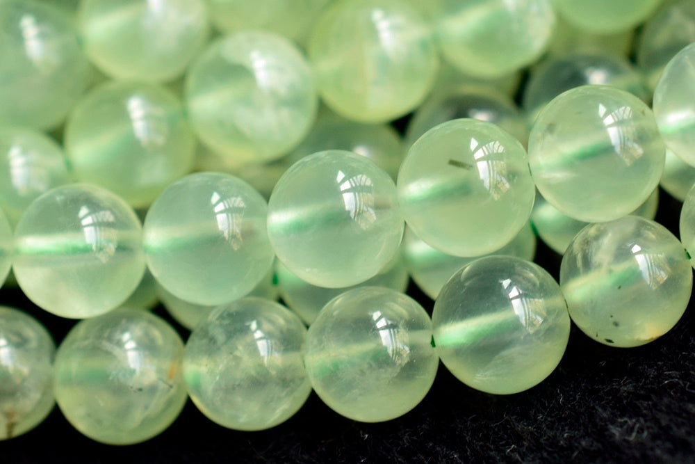 15.5" 8mm AA Natural green prehnite stone Round beads, Semi precious stone