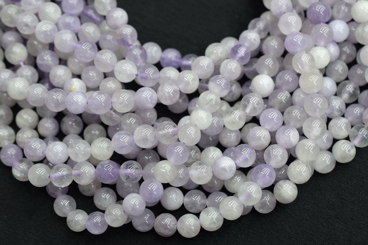 15.5" 6mm AB Natural Milky amethyst round beads,lavender amethyst