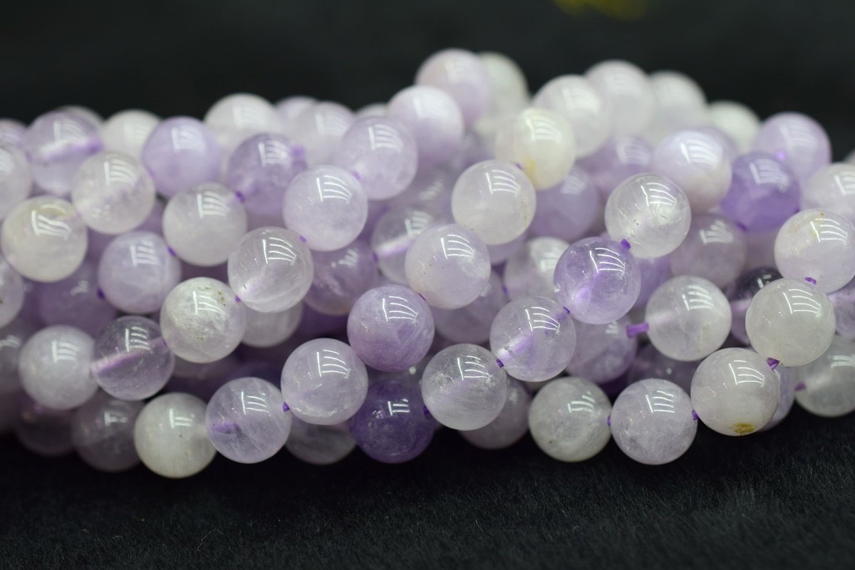 15.5" 8mm AB Natural Milky amethyst round beads,lavender amethyst