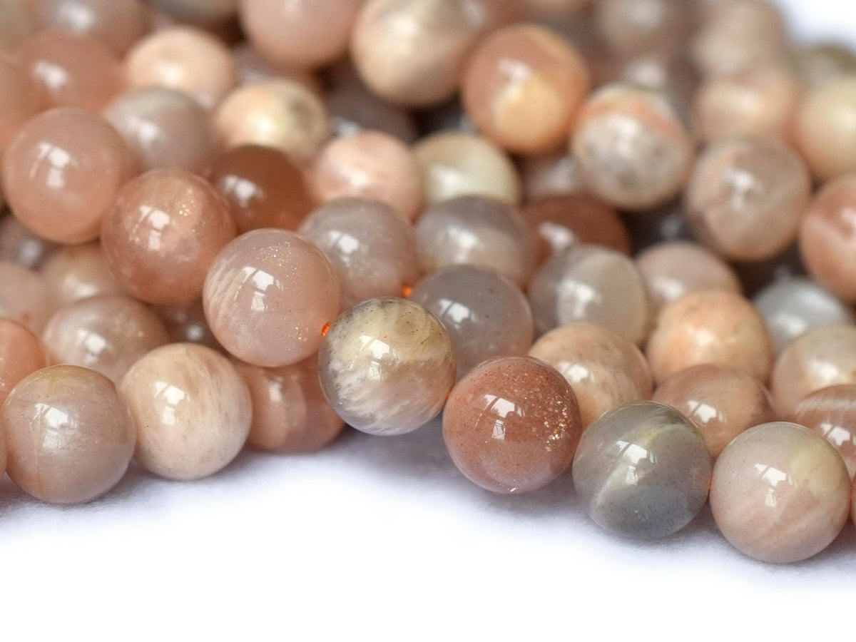15.5" 8mm natural Sunstone round gemstone beads