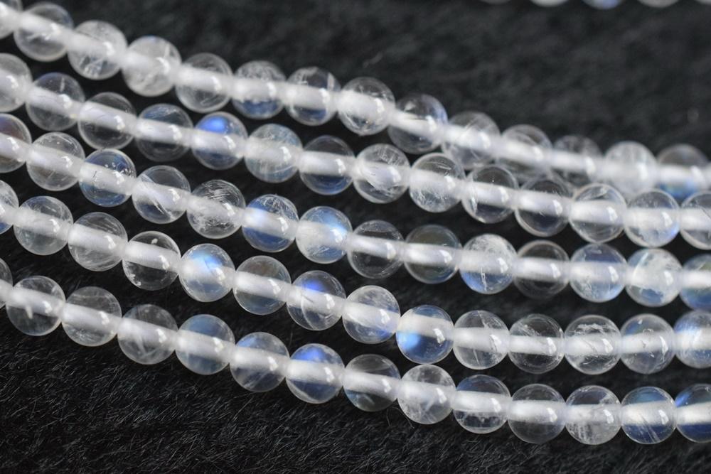 15.5" 2mm AA White blue Rainbow Moonstone round beads, moonstone with blue shinning