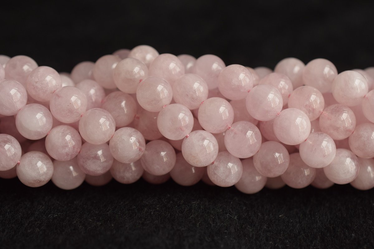 15.5" 8mm Natural pink Morganite Round Beads, AA grade