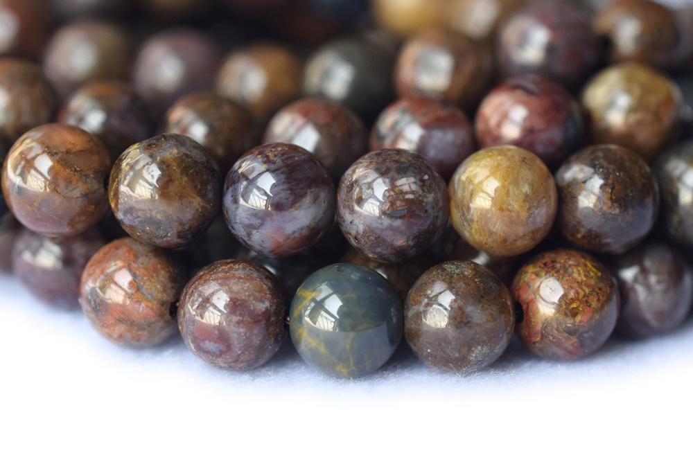 15.5" 4mm/6mm/8mm natural pietersite stone brown blue round beads