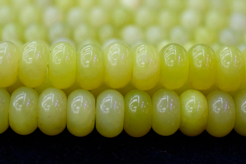 15.5" 6x10mm Natural olive jade rondelle beads,disc beads,roundel beads 6x10mm