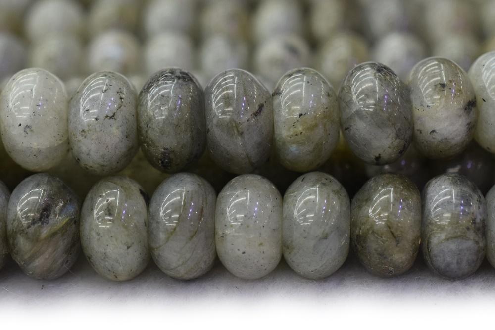 15.5" 8x12mm Natural Labradorite roundel beads, grey gemstone rondelle beads
