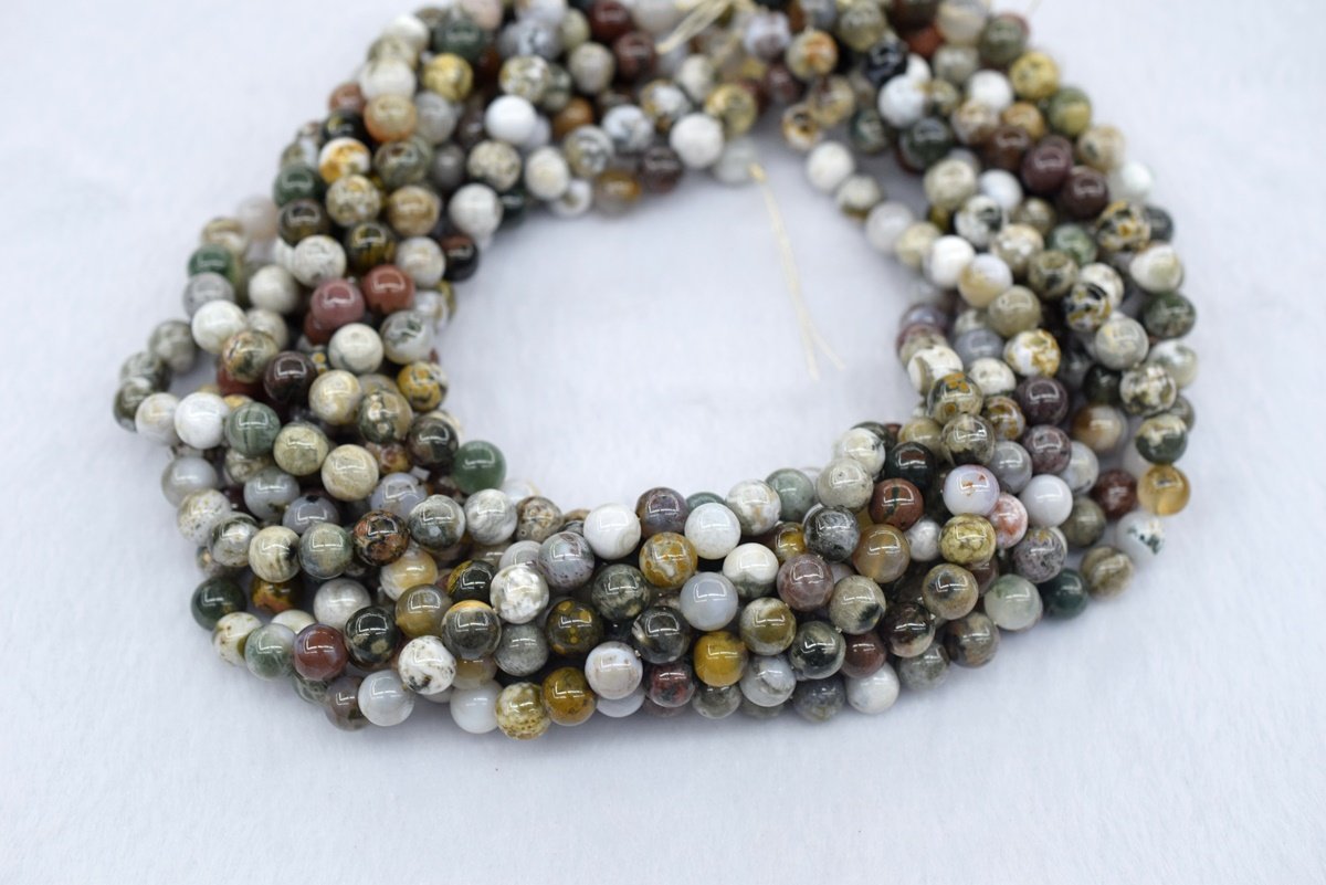 15.5" 8mm/10mm/12mm natural green ocean jasper Agate round beads