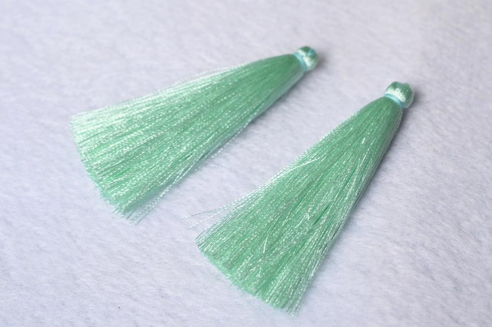 10PCS 6.5cm High Quality light sea green Handmade silk Thread Tassels
