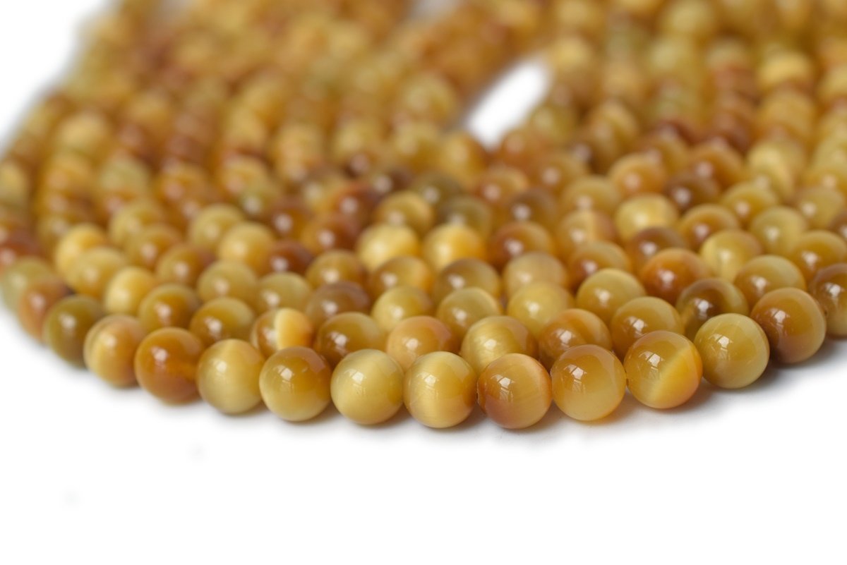 15.5"Golden tiger eye 8mm round beads natural, top quality golden yellow color semi-precious stone