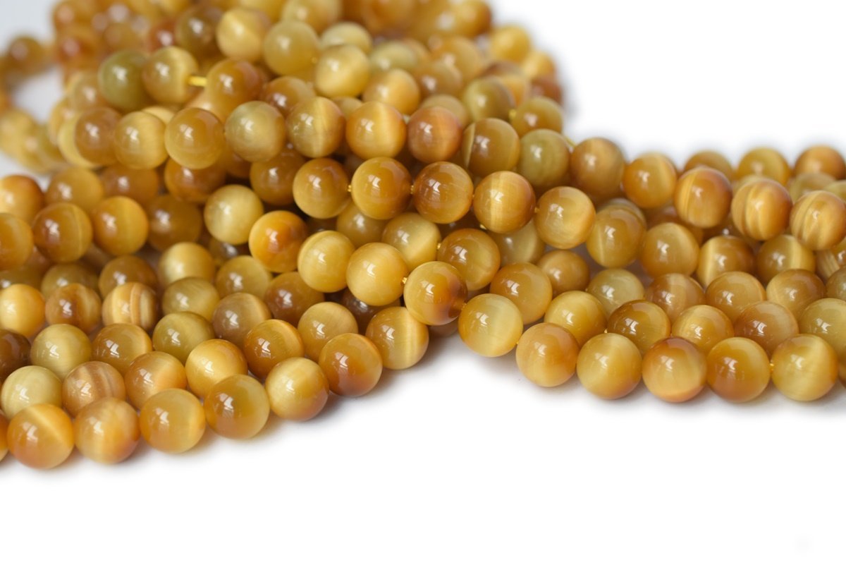 15.5"Golden tiger eye 8mm round beads natural, top quality golden yellow color semi-precious stone