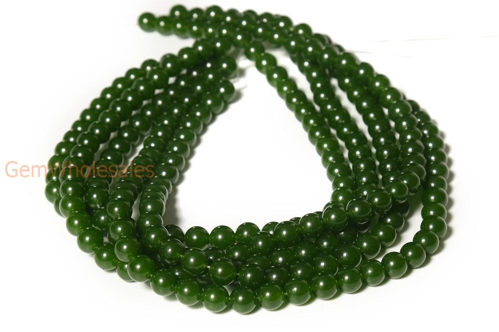 15" 6mm/8mm/10mm/12mm green Malaysian jade Round beads gemstone