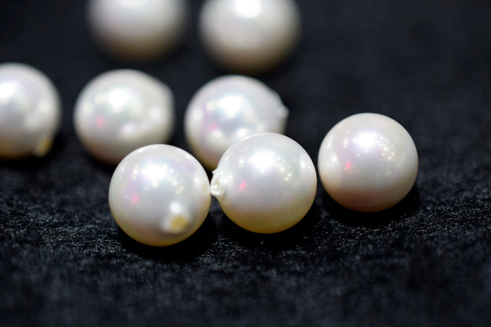 20PCS Half hole 8mm/10mm Luster white Shell pearl round beads ,shell core pearl,TYH1