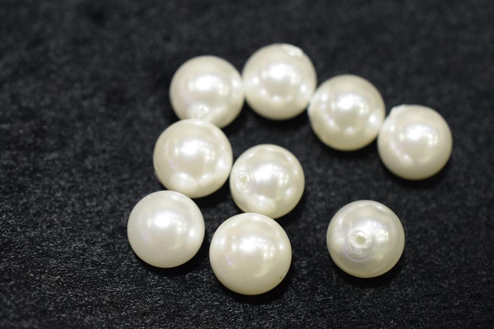 20PCS Half hole 8mm/10mm Cream white Shell pearl round beads ,shell core pearl,TYH2